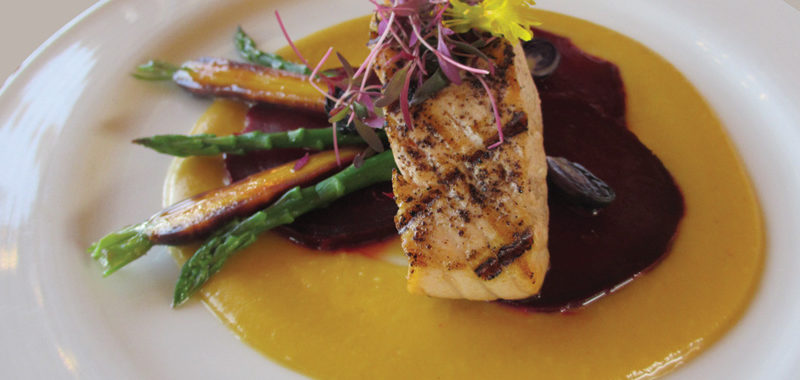 Grilled Sumac Salmon with Butternut Squash Red Curry Sauce