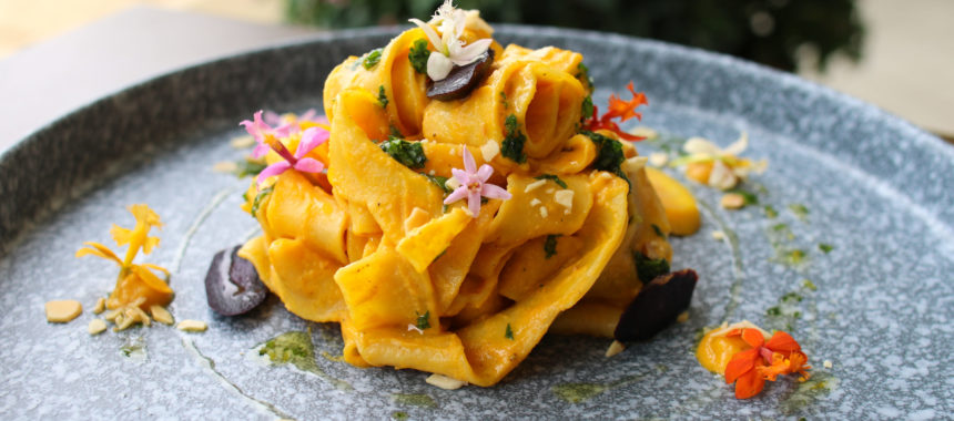 Vegan Pappardelle with Carrot Miso Sauce + Mint Gremolata