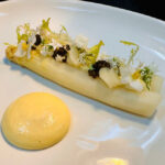 Poached Jumbo White Asparagus with Aerated Hollandaise