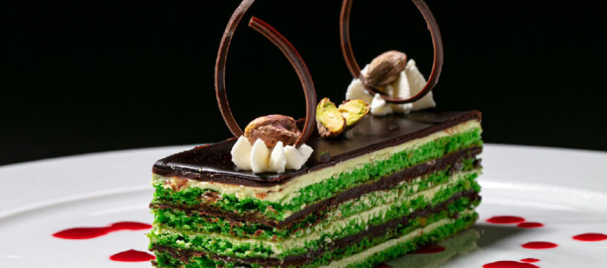 Pistachio Opera Cake