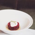 Sous Vide Beet Tartare with Whipped Goat Cheese and Chive Oil