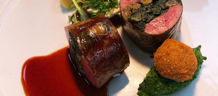 Lamb Loin and Spinach Roulade