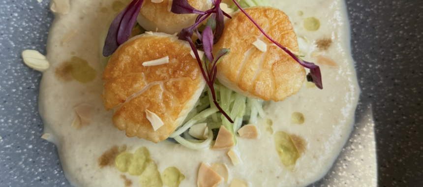 Scallops and Ajo Blanco